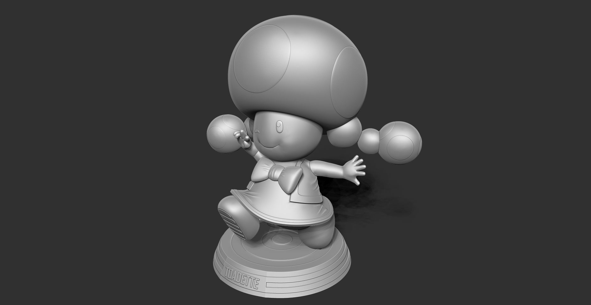 Toadette - Super Mario Fanart 3D print model_19