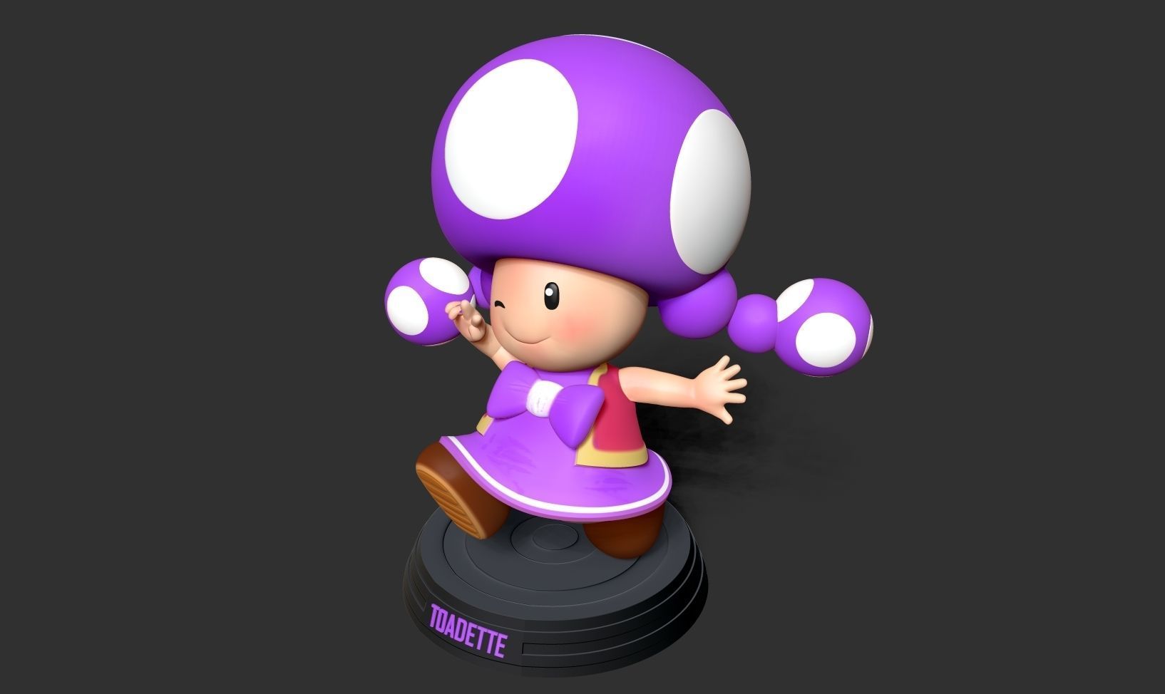 Toadette - Super Mario Fanart 3D print model_18