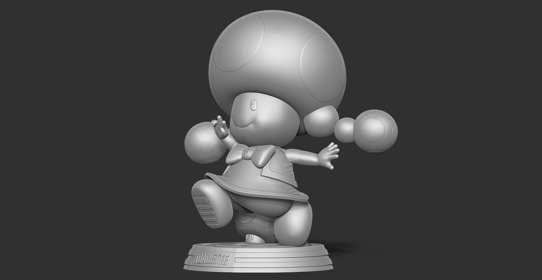 Toadette - Super Mario Fanart 3D print model_15