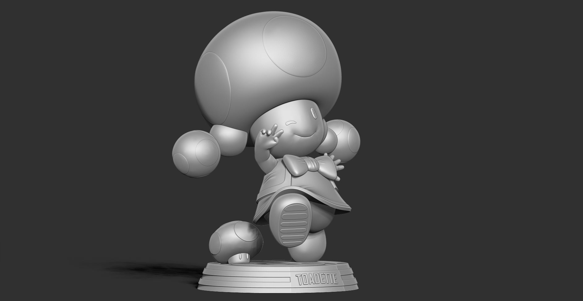 Toadette - Super Mario Fanart 3D print model_12