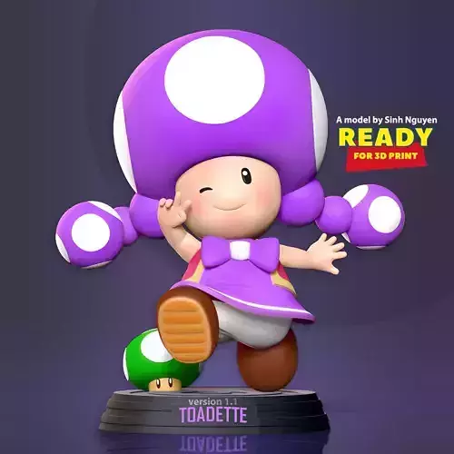 Toadette - Super Mario Fanart 3D print model