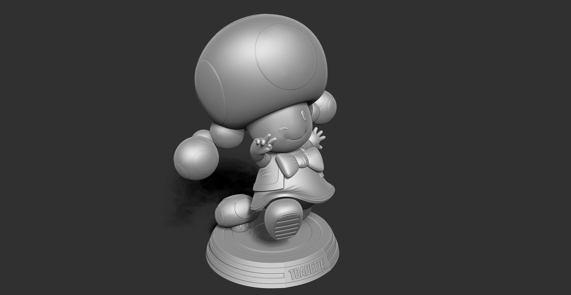 Toadette - Super Mario Fanart 3D print model_17