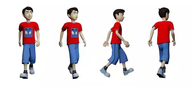 Tobby cartoon boy 3D model