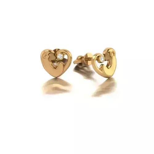 Monkey heart earrings