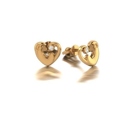 Monkey heart earrings 3D print model