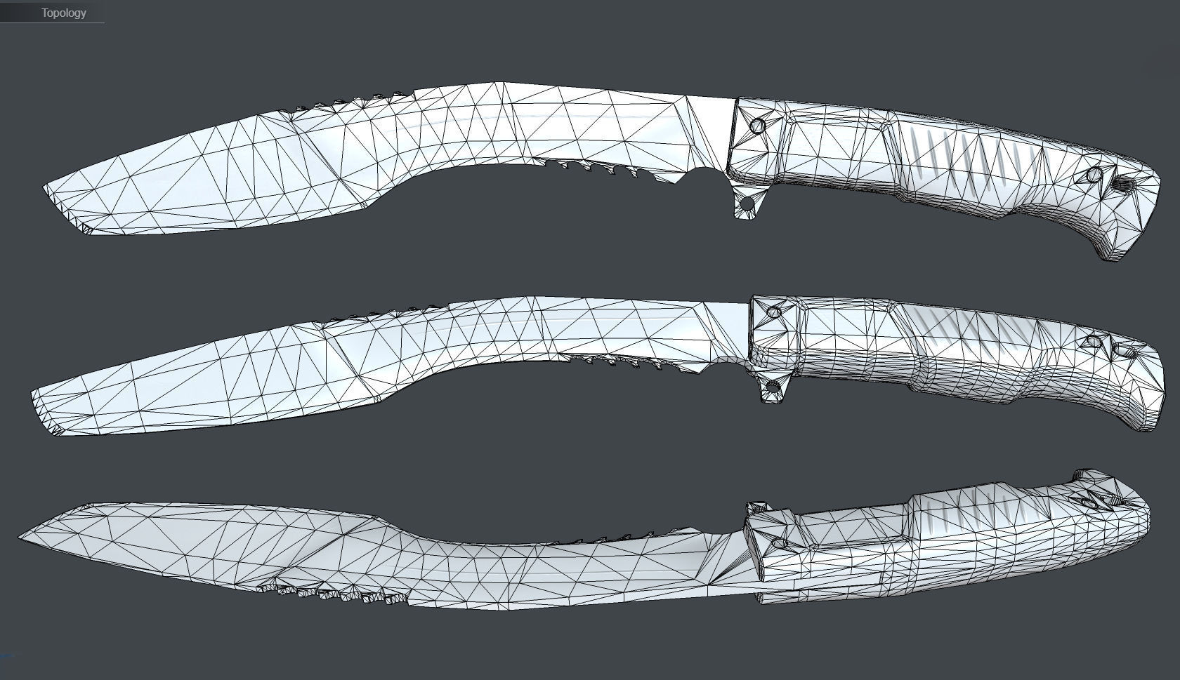 Sci-Fi Knife Kukri Low-poly 3D model_5
