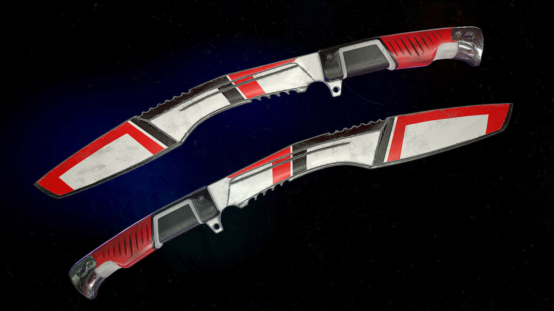 Sci-Fi Knife Kukri Low-poly 3D model_3