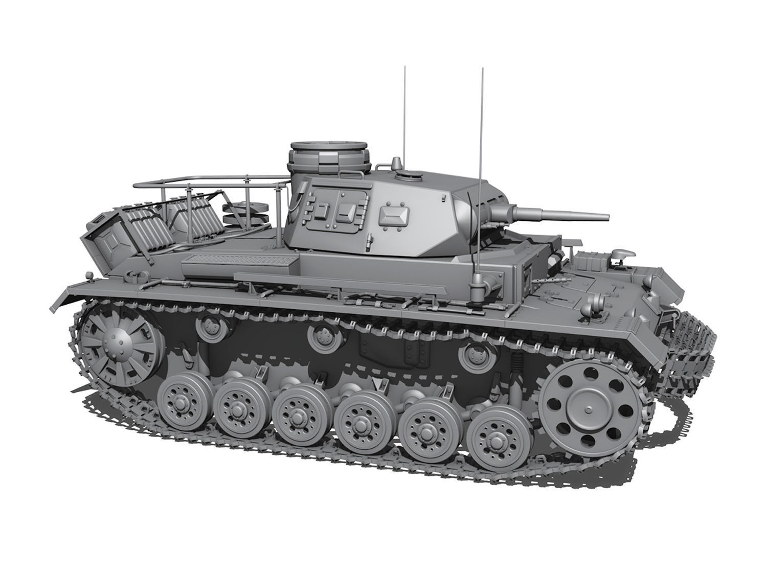 PzBefWg III - Ausf E - Command Tank 3D model_5