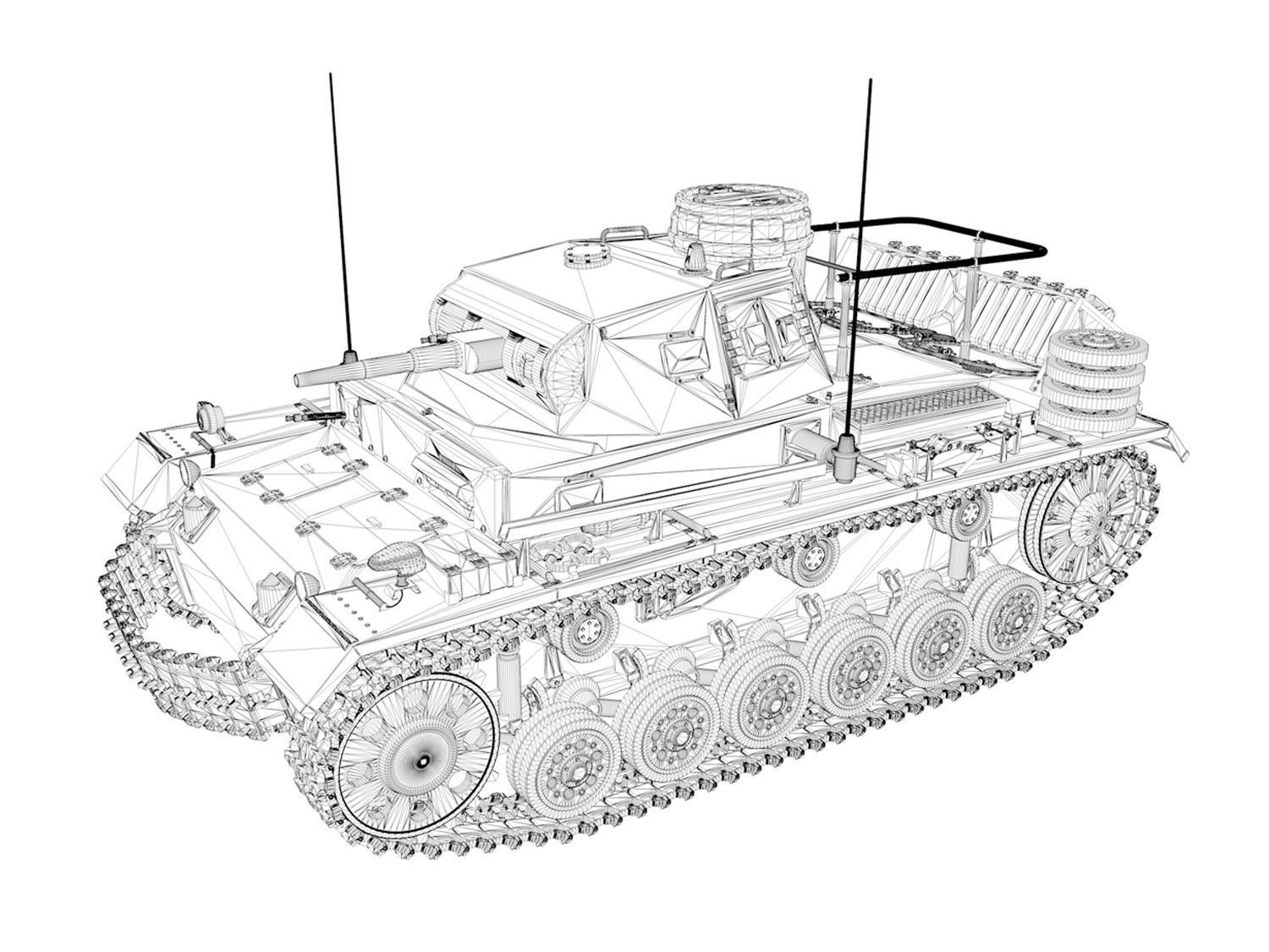 PzBefWg III - Ausf E - Command Tank 3D model_9