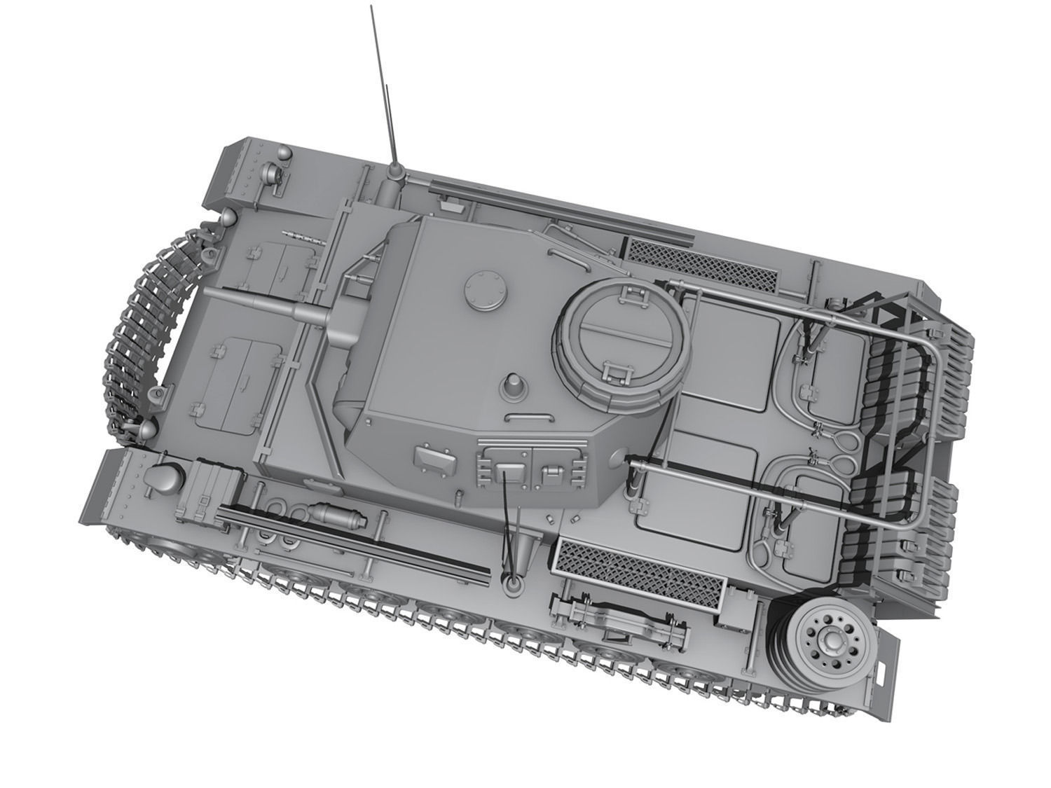 PzBefWg III - Ausf E - Command Tank 3D model_7