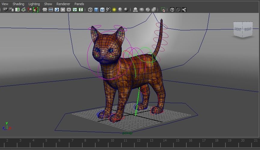 Cute Cat Rigged Low-poly 3D model_9