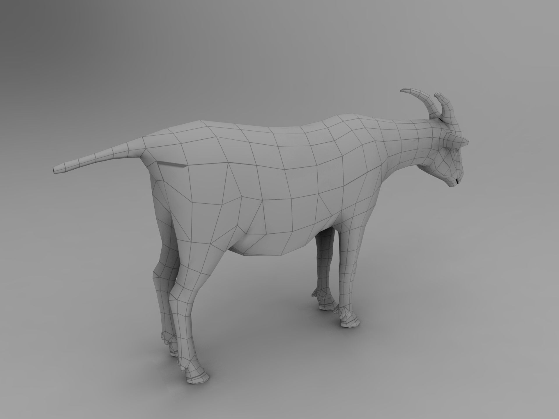 Red Goat Rigged  Low-poly 3D model_16