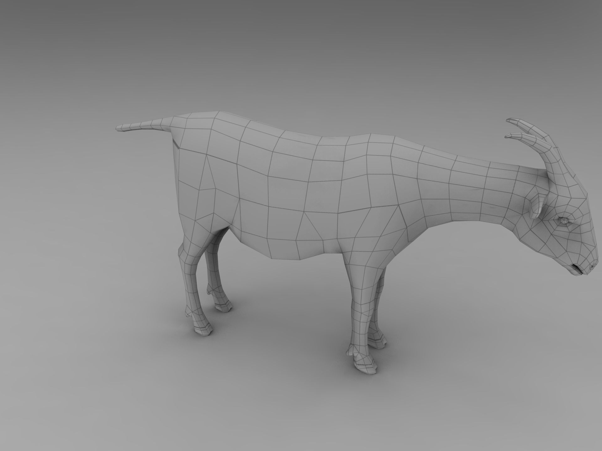 Red Goat Rigged  Low-poly 3D model_18