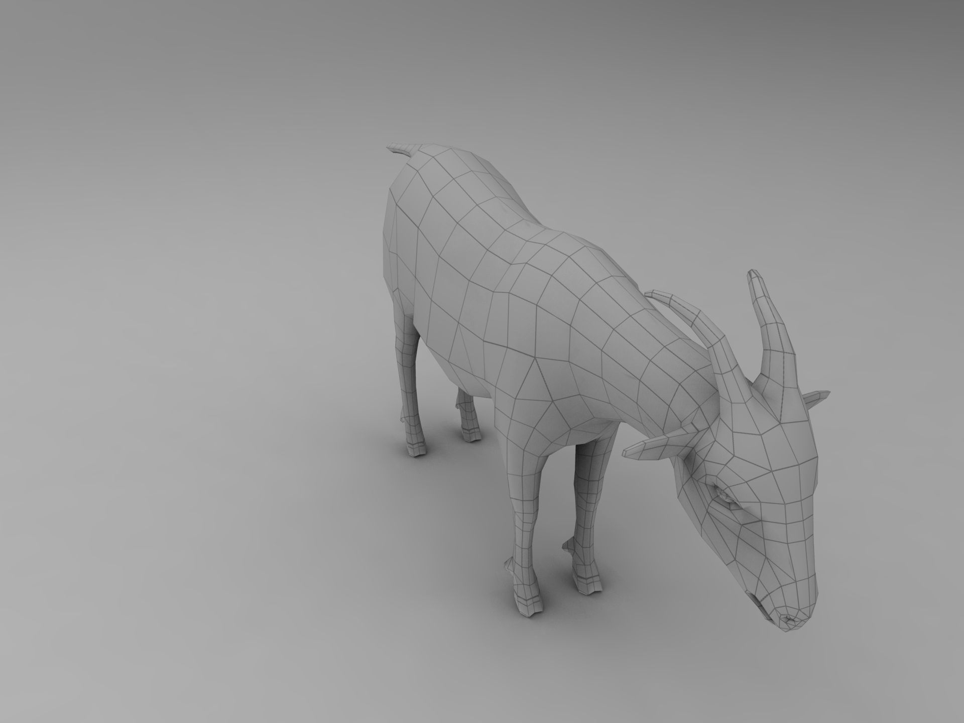 Red Goat Rigged  Low-poly 3D model_20