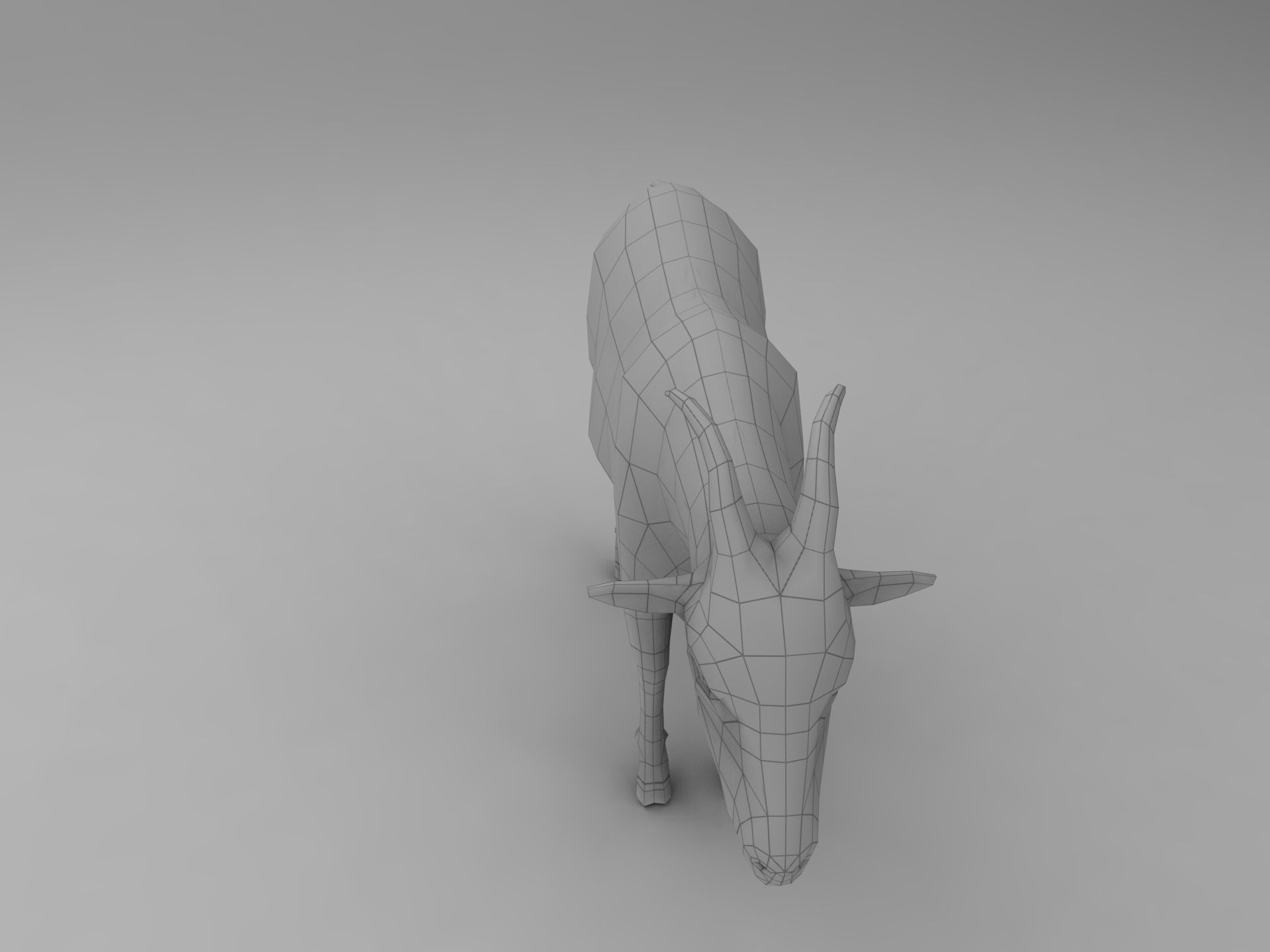 Red Goat Rigged  Low-poly 3D model_21