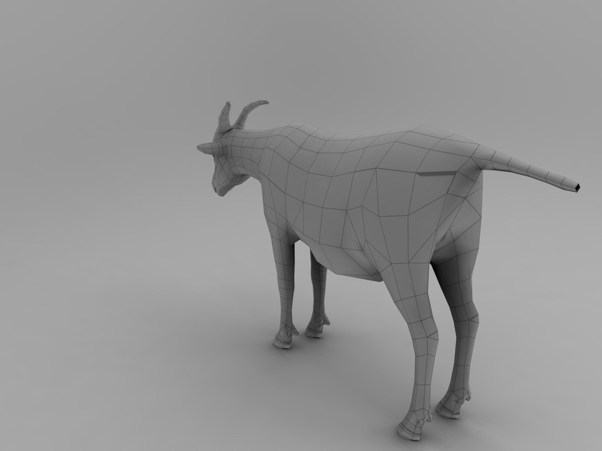 Red Goat Rigged  Low-poly 3D model_13