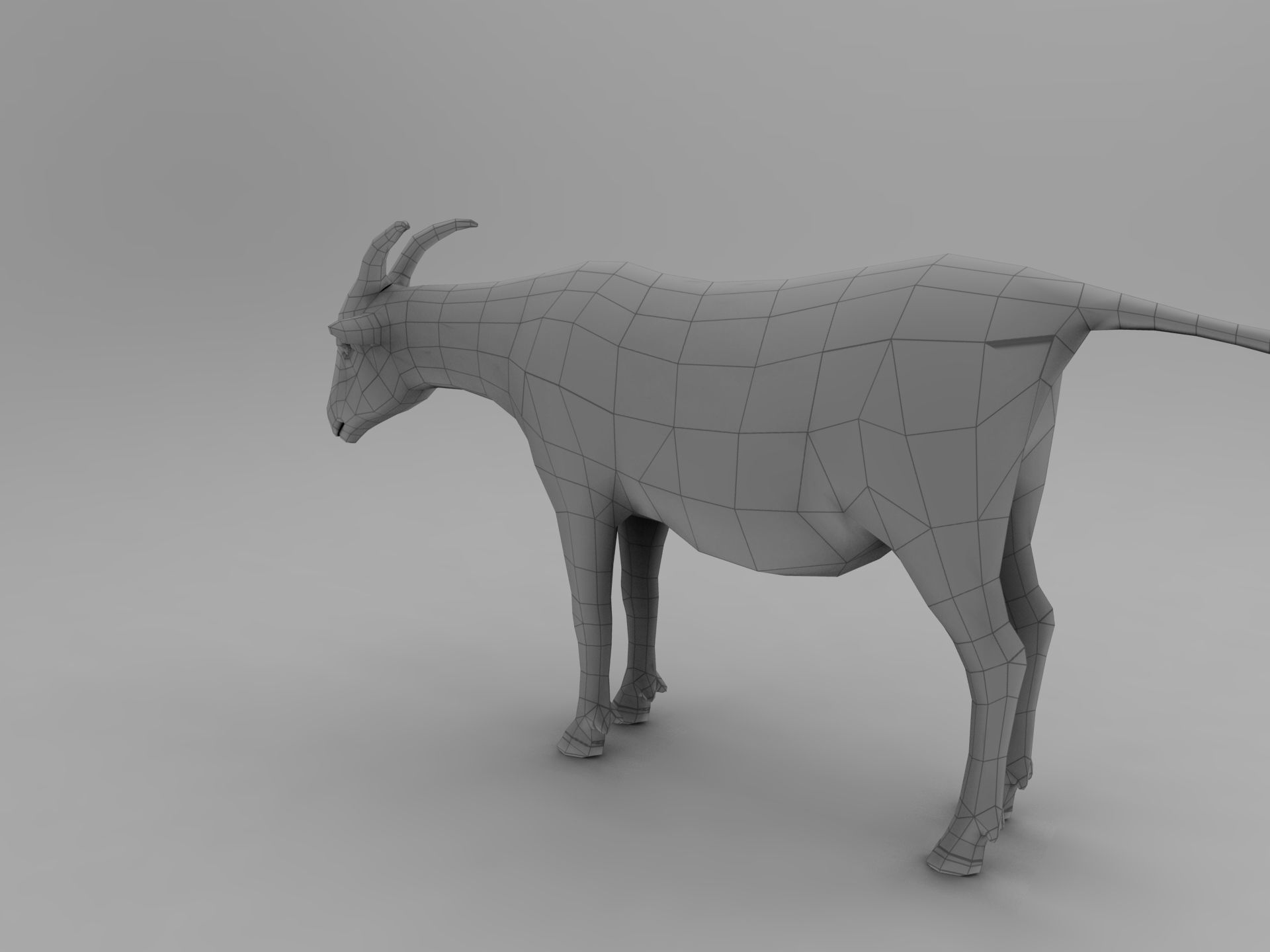 Red Goat Rigged  Low-poly 3D model_12