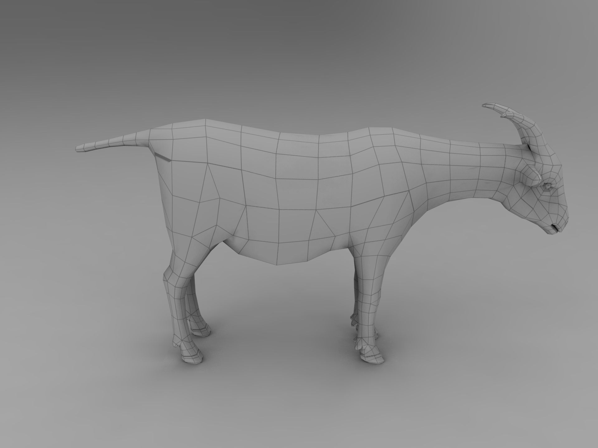 Red Goat Rigged  Low-poly 3D model_17