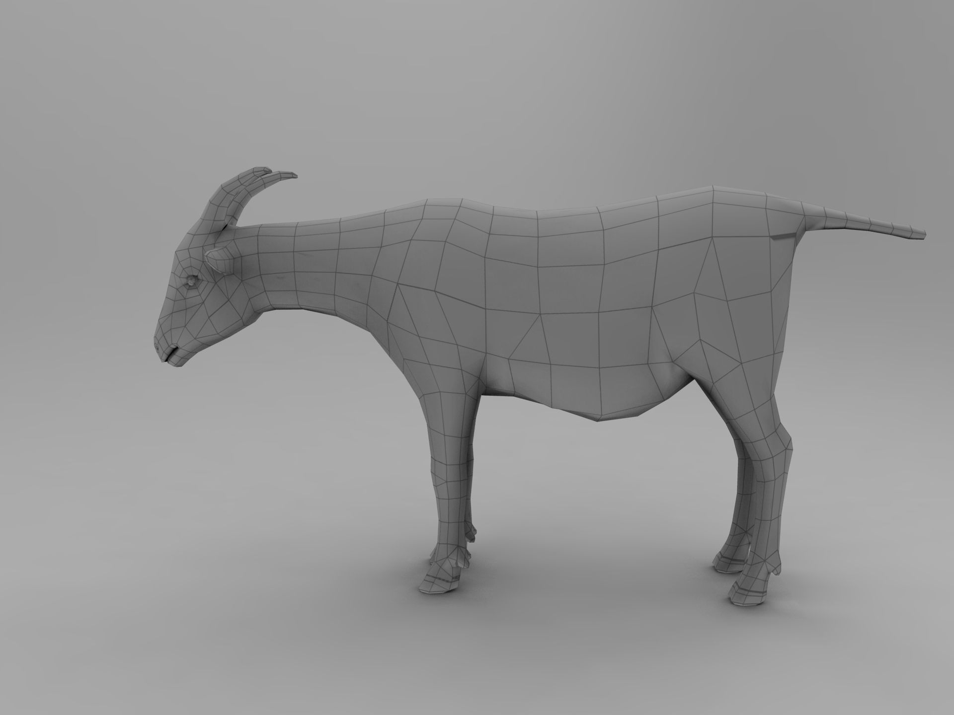 Red Goat Rigged  Low-poly 3D model_11