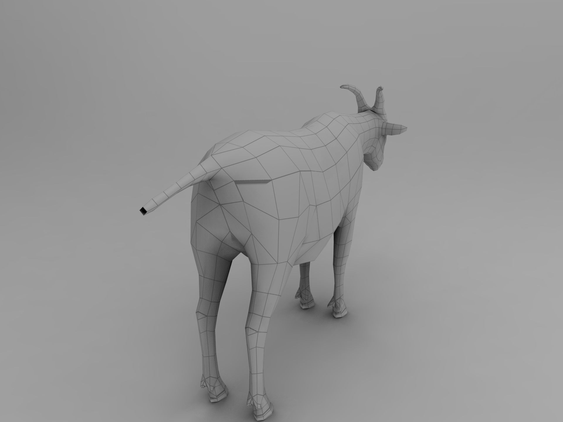 Red Goat Rigged  Low-poly 3D model_15