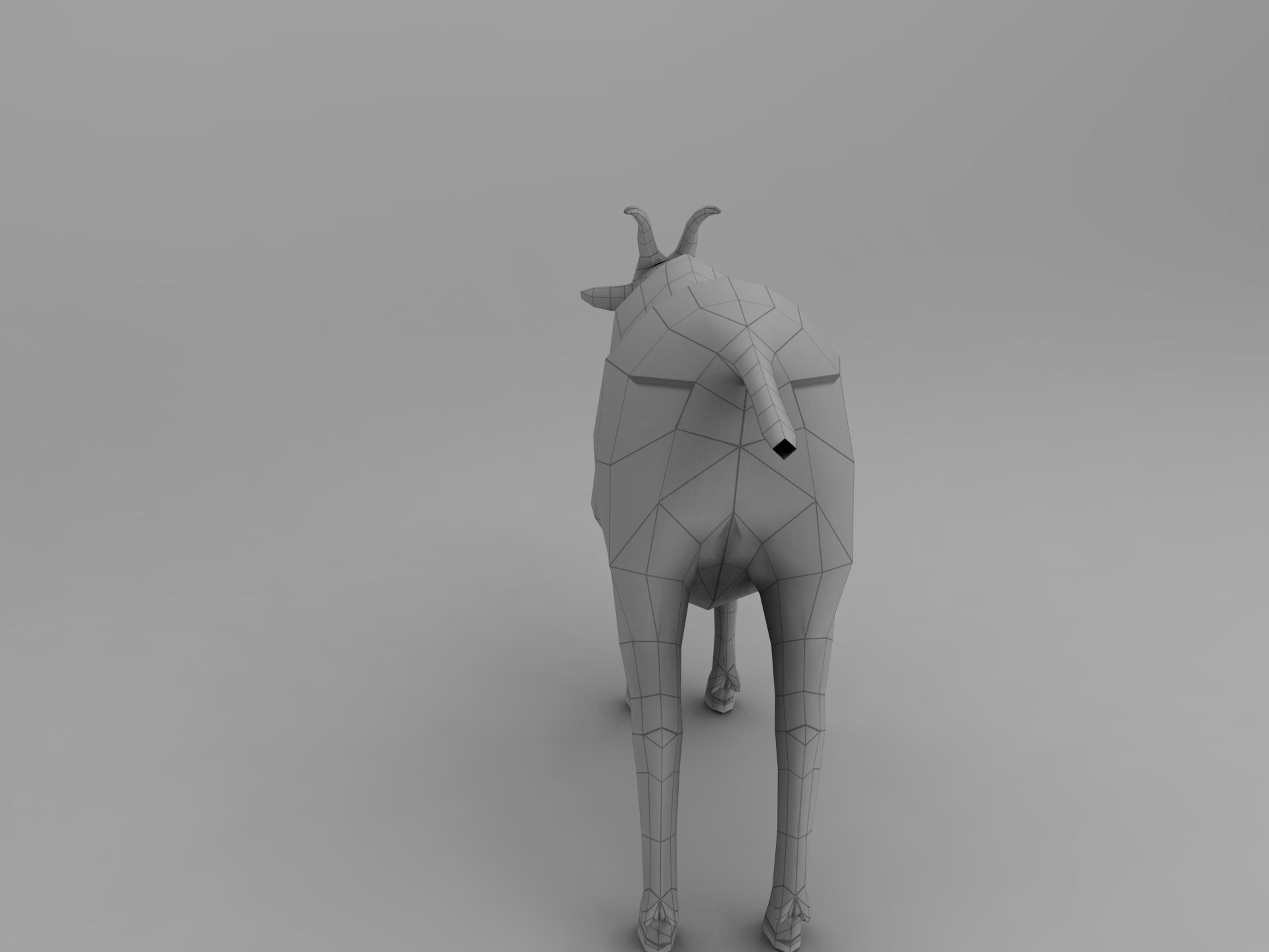 Red Goat Rigged  Low-poly 3D model_14
