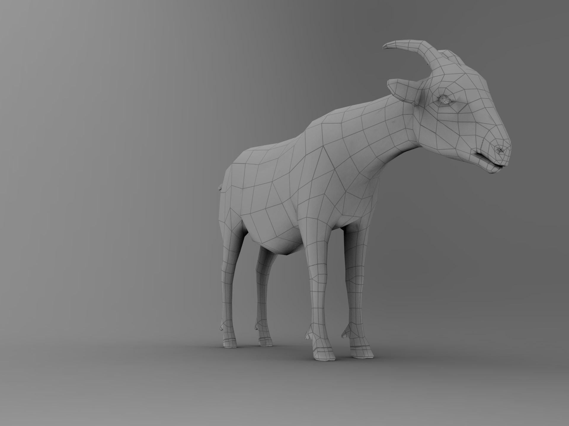 Red Goat Rigged  Low-poly 3D model_23