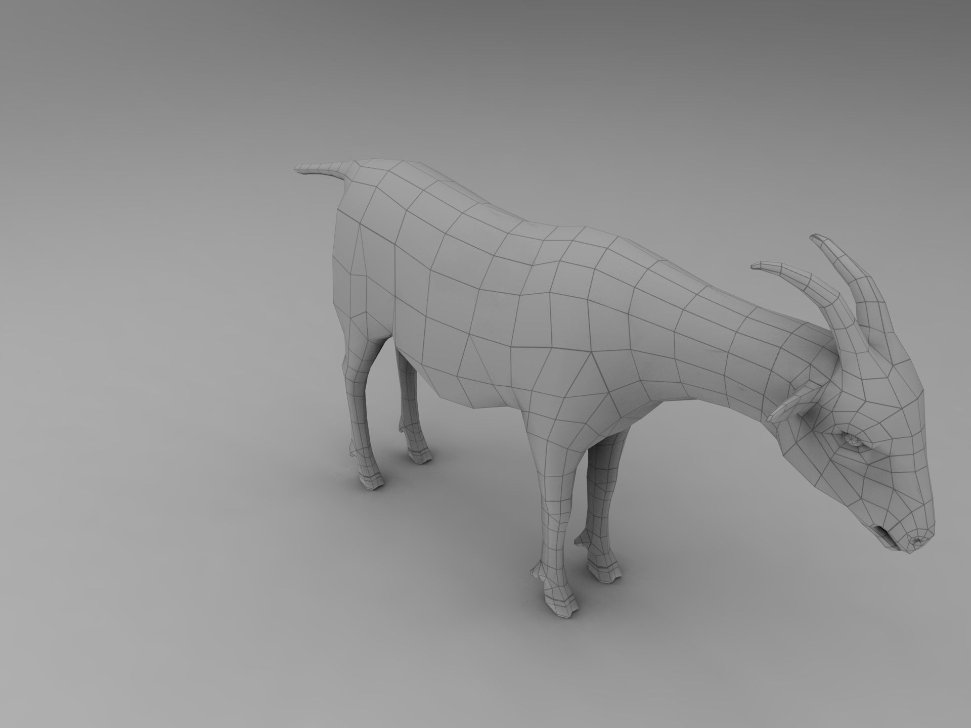 Red Goat Rigged  Low-poly 3D model_19