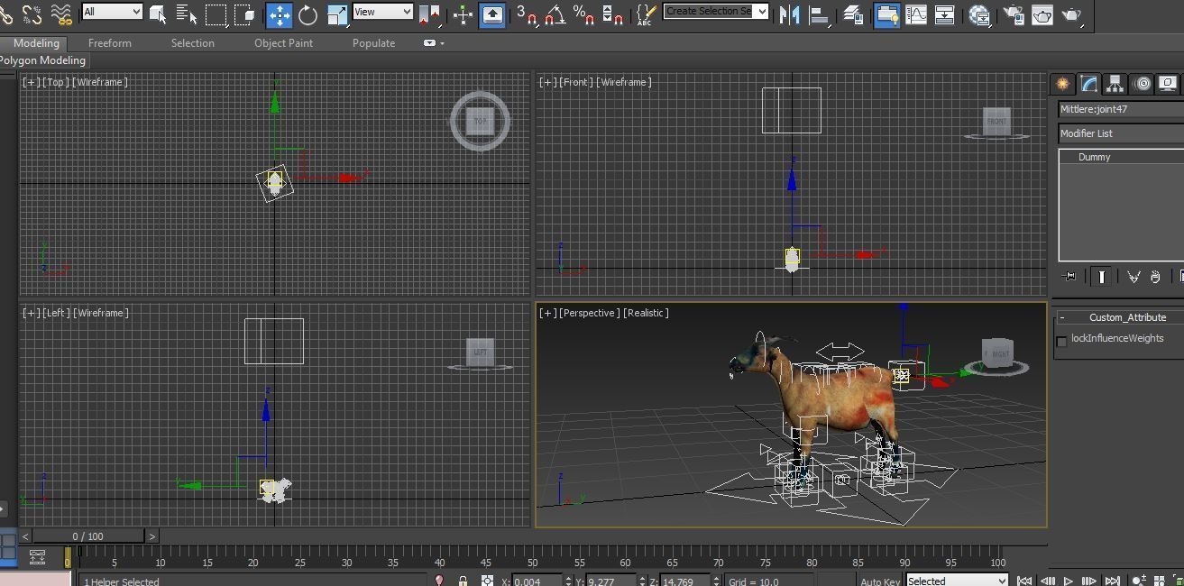 Red Goat Rigged  Low-poly 3D model_8
