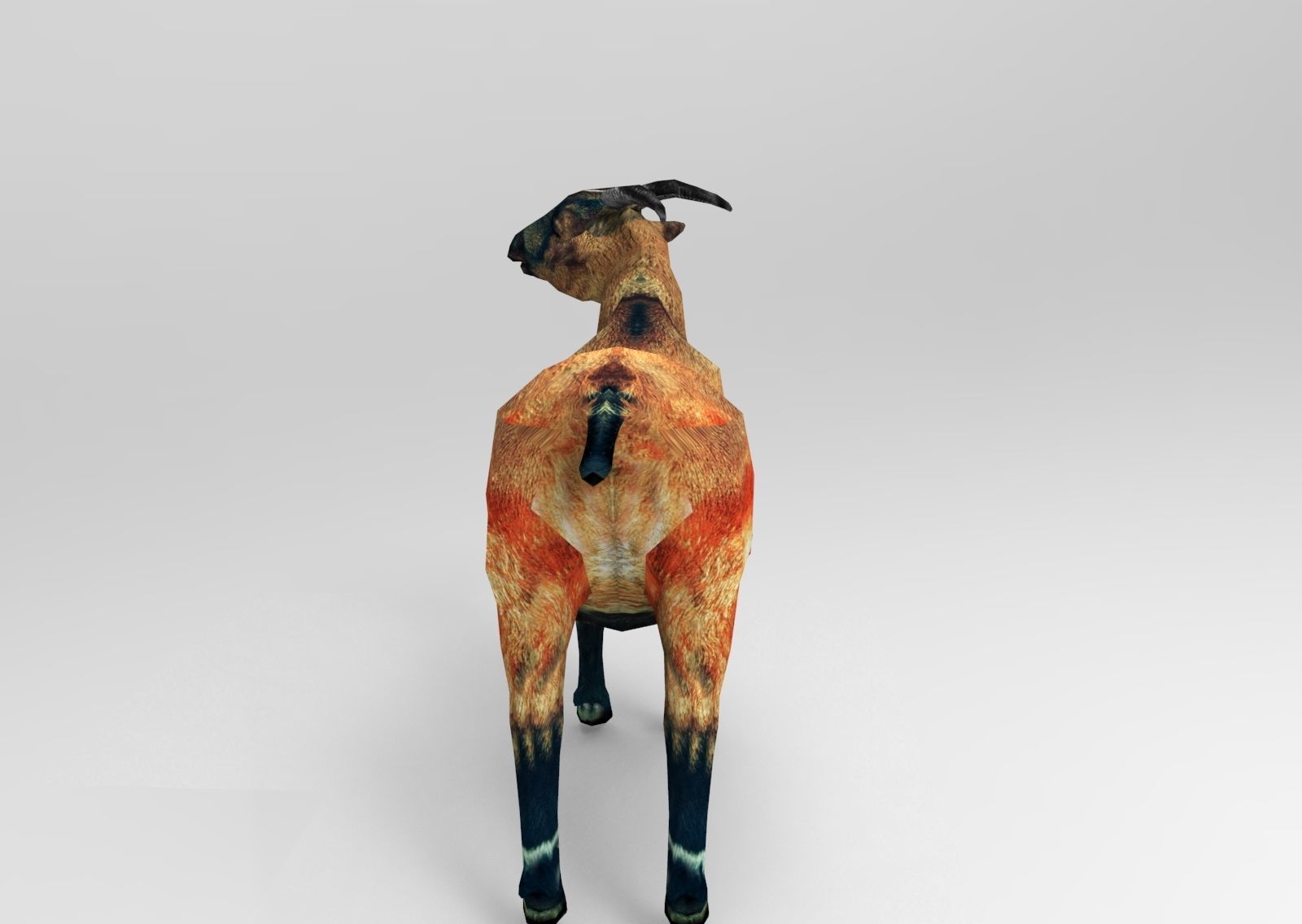 Red Goat Rigged  Low-poly 3D model_2