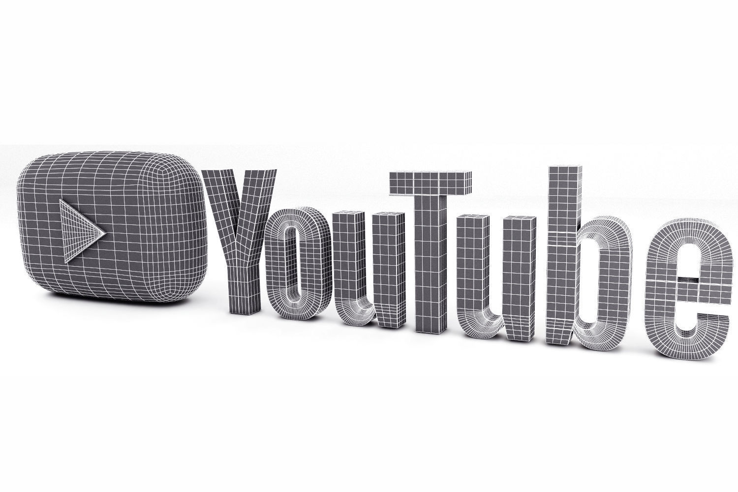 Youtube Logo 3D 3D model_4