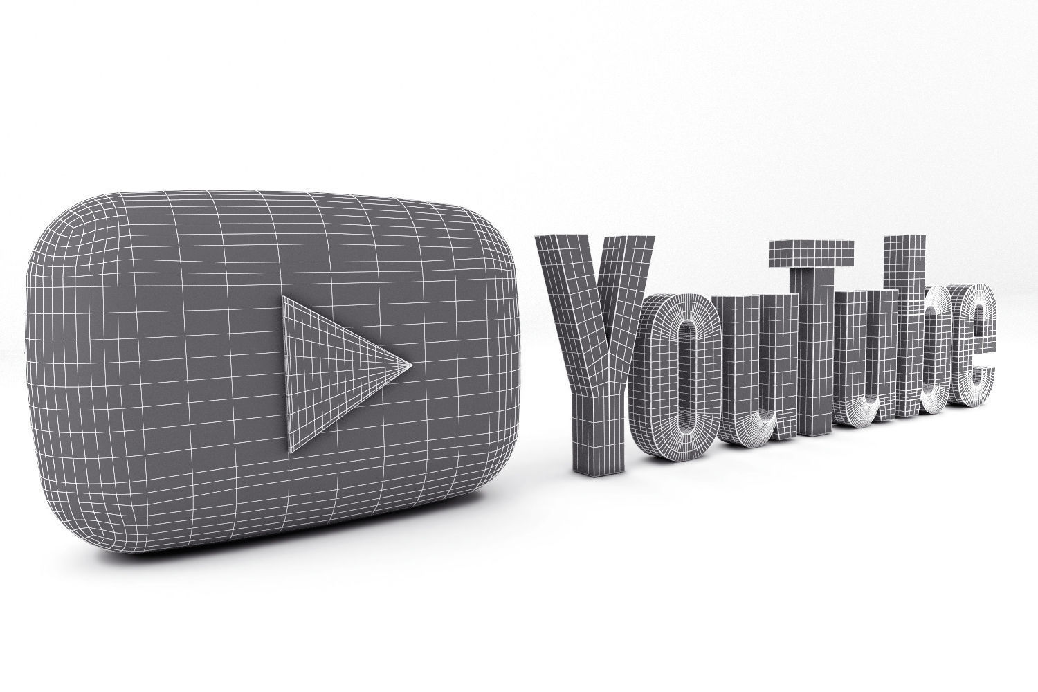 Youtube Logo 3D 3D model_5