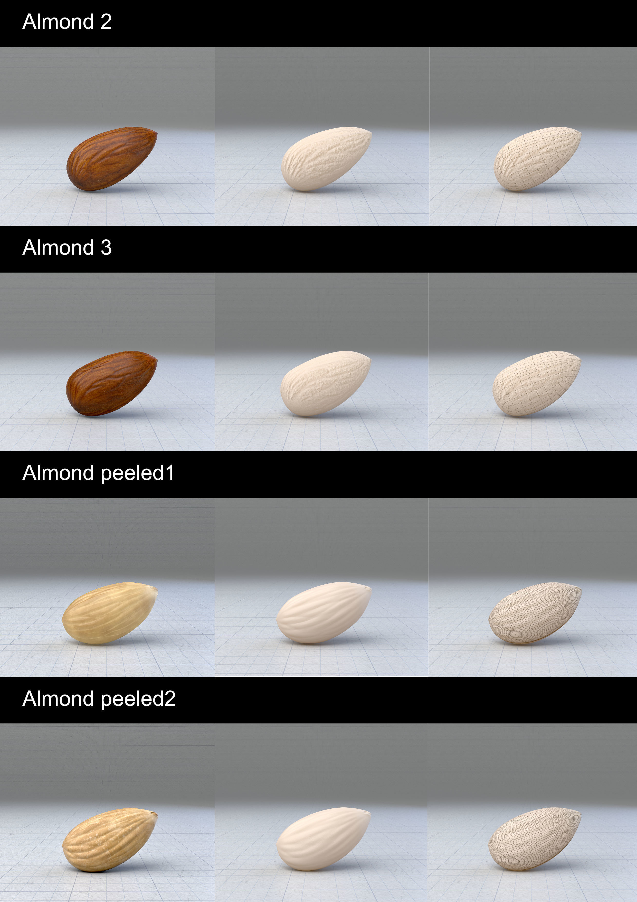 Berries and nuts bundle 3D model_8