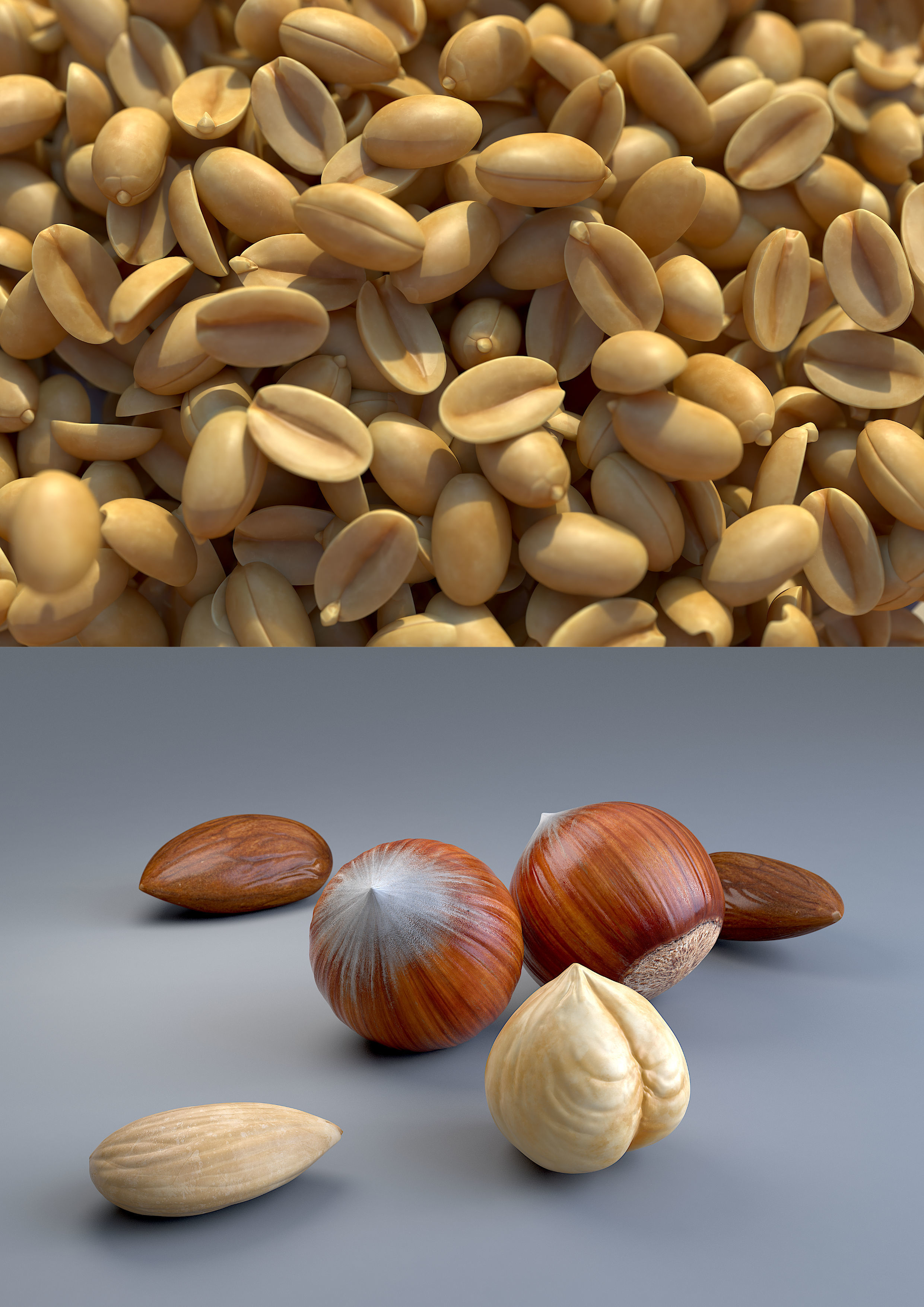 Berries and nuts bundle 3D model_1