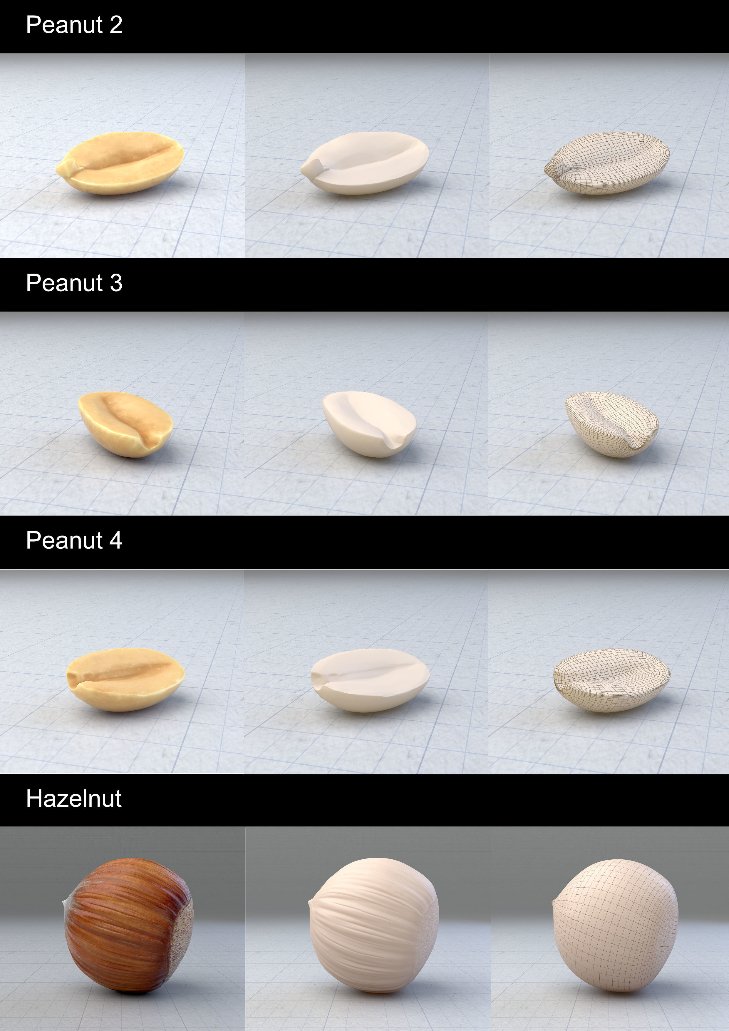 Berries and nuts bundle 3D model_6