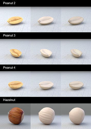 Berries and nuts bundle 3D model 7