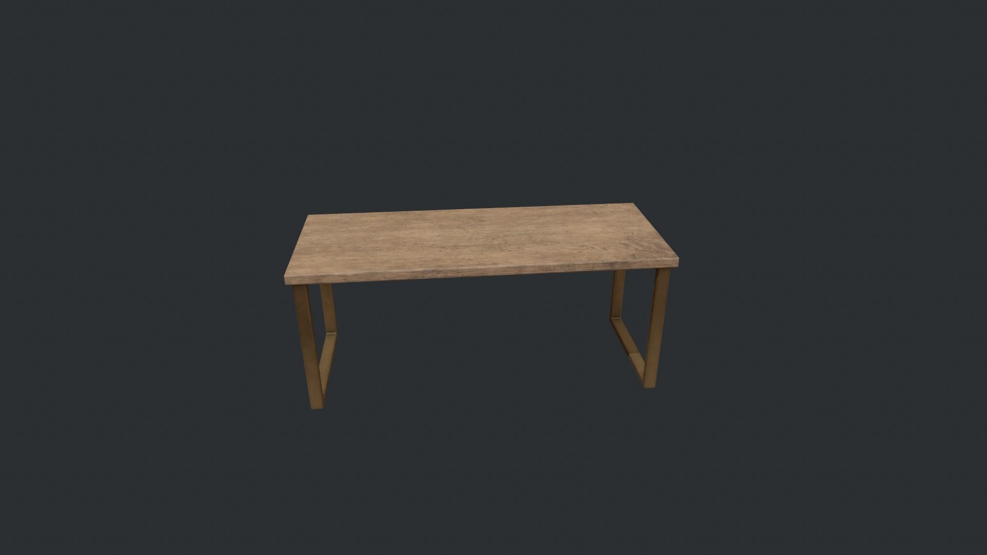 Beech Wood Modern Table Low-poly 3D model_6