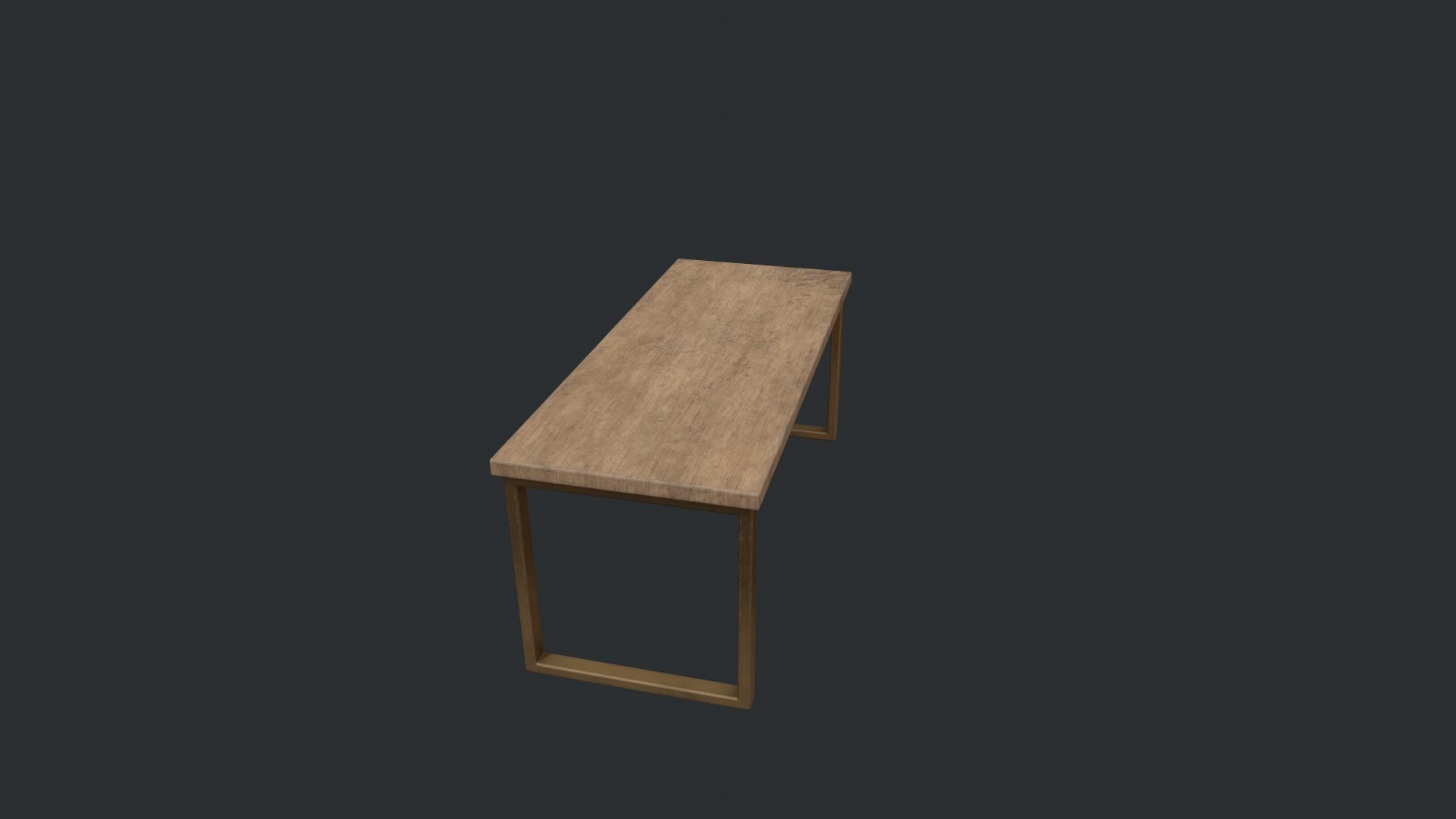 Beech Wood Modern Table Low-poly 3D model_3
