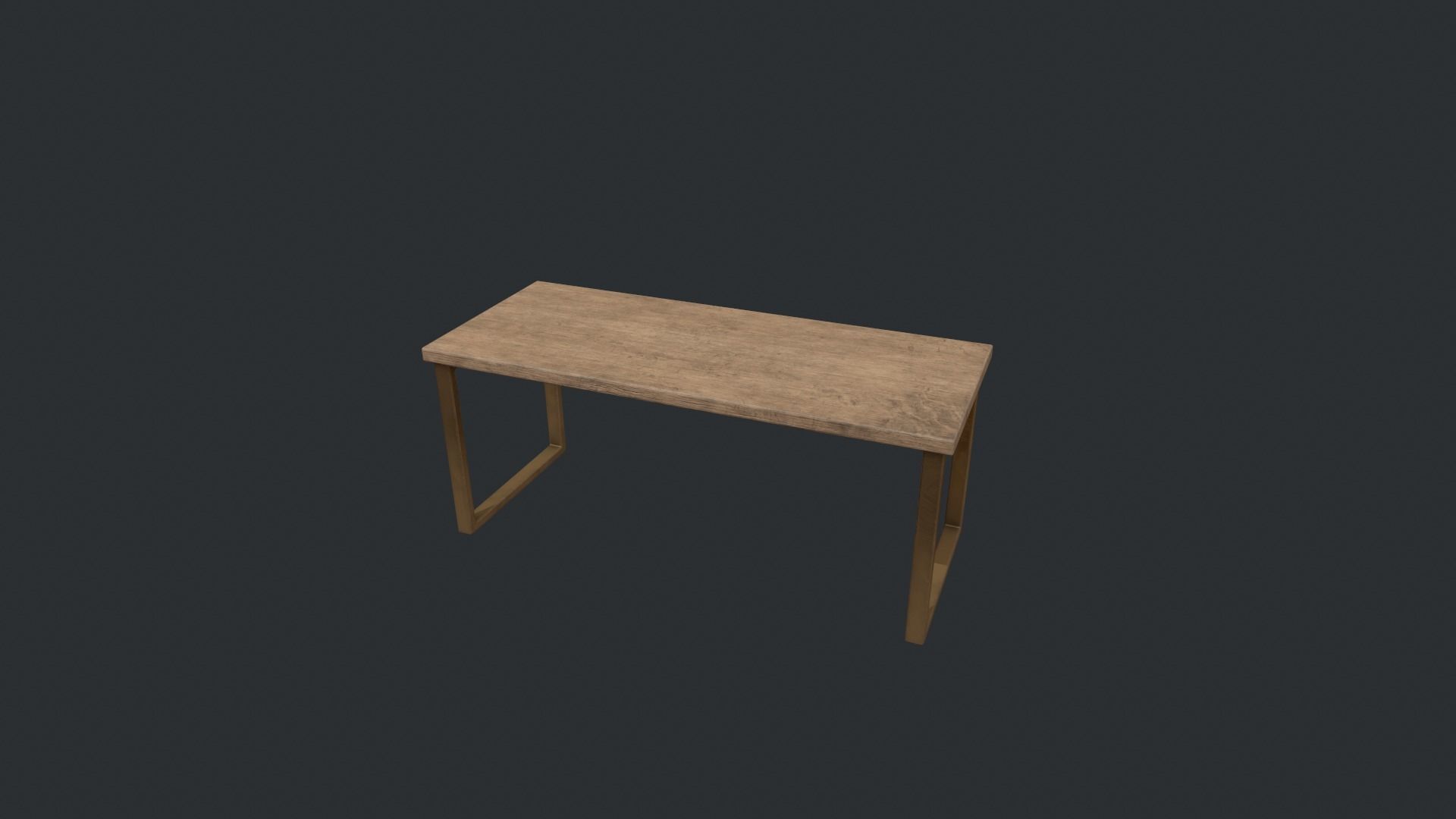 Beech Wood Modern Table Low-poly 3D model_7