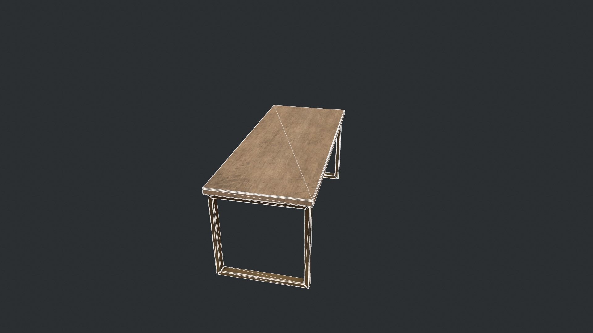 Beech Wood Modern Table Low-poly 3D model_22