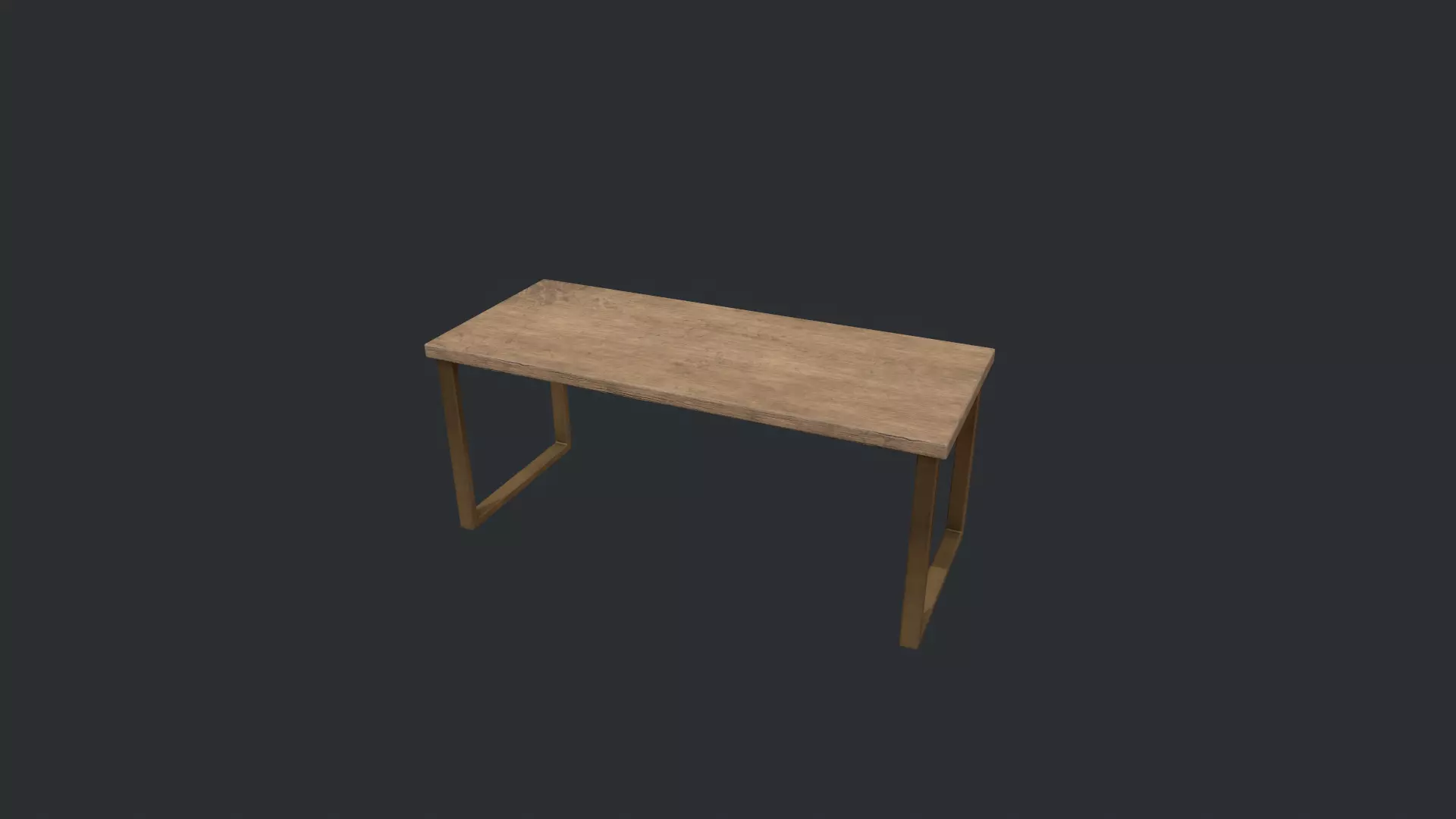 Beech Wood Modern Table Low-poly 3D model_0