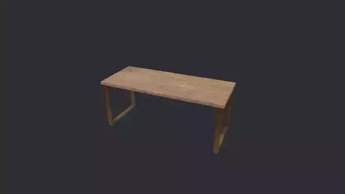 Beech Wood Modern Table Low-poly 3D model
