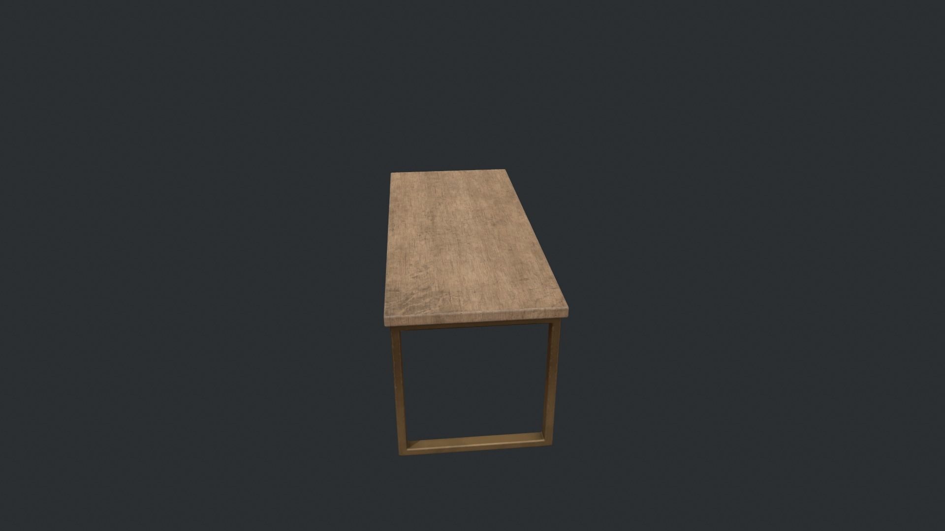 Beech Wood Modern Table Low-poly 3D model_9