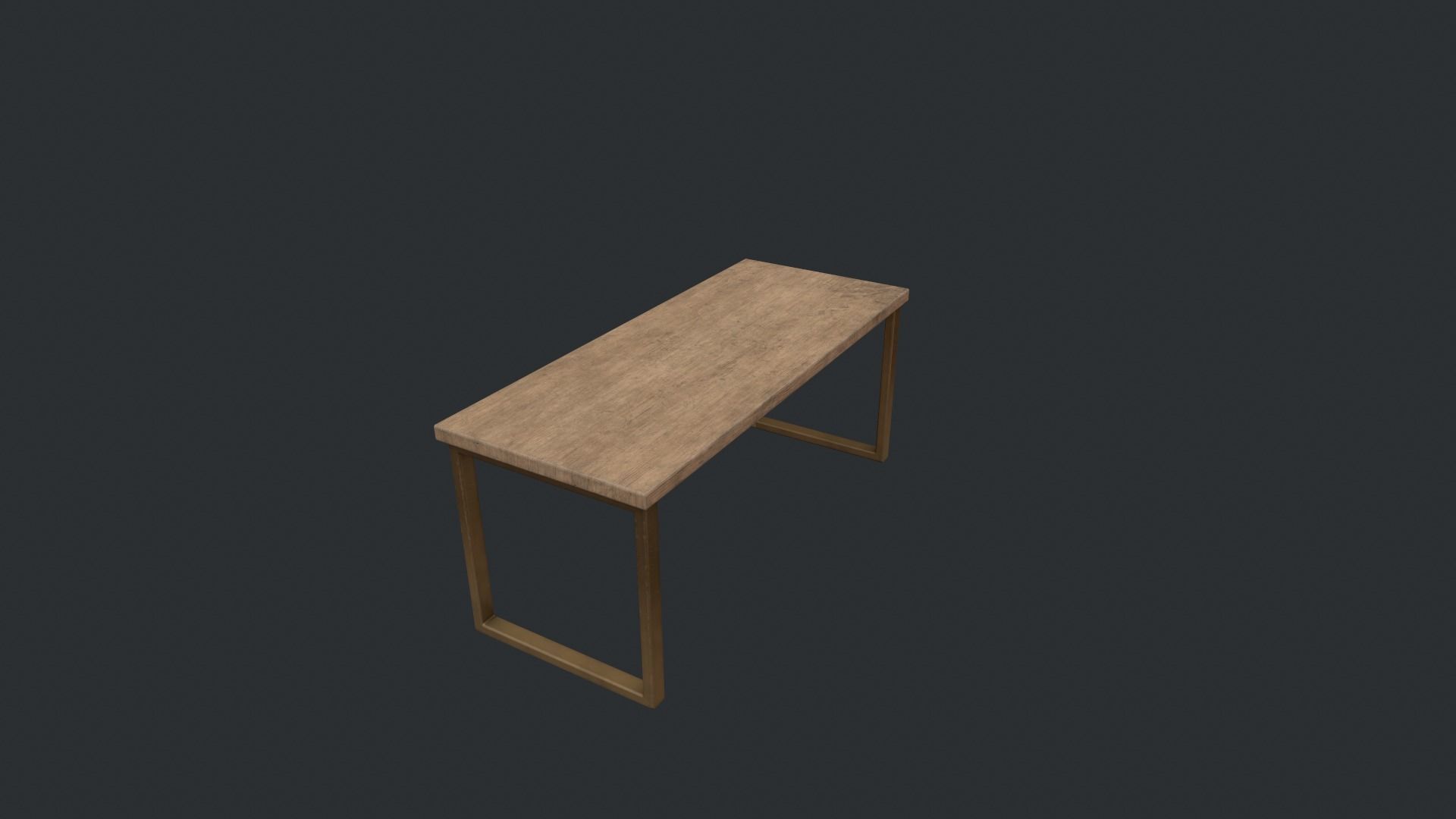 Beech Wood Modern Table Low-poly 3D model_4