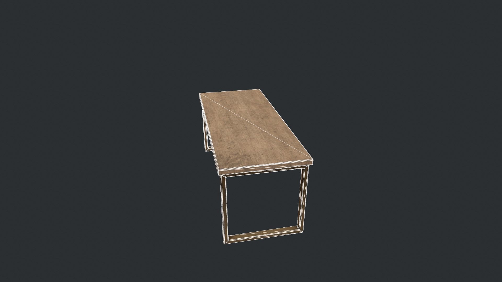 Beech Wood Modern Table Low-poly 3D model_21