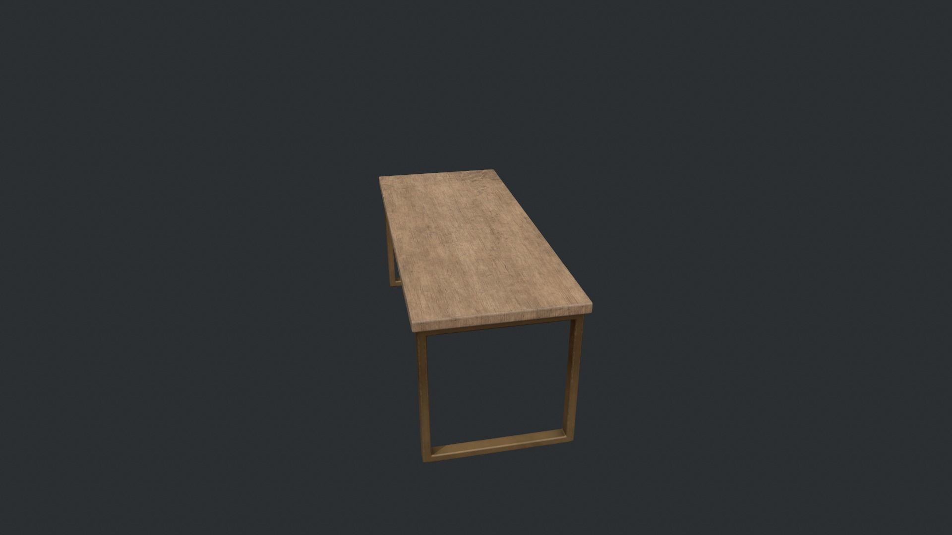Beech Wood Modern Table Low-poly 3D model_2