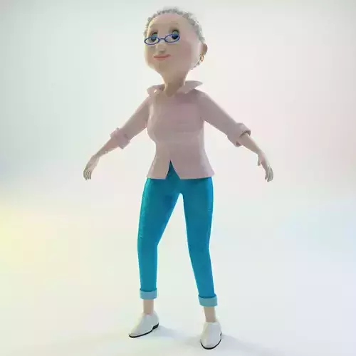 Elderly Woman Low Poly 3d Model Low-poly 3D model 3D model