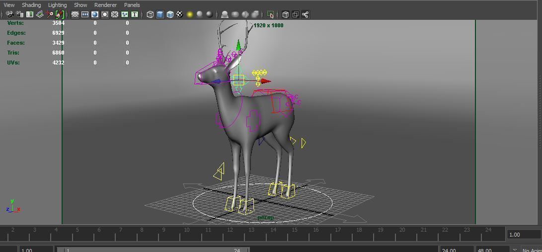 Cute Deer Rigged Low-poly 3D model_15