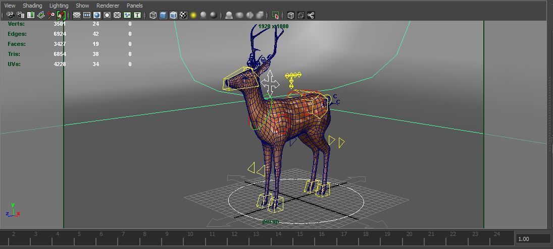 Cute Deer Rigged Low-poly 3D model_14