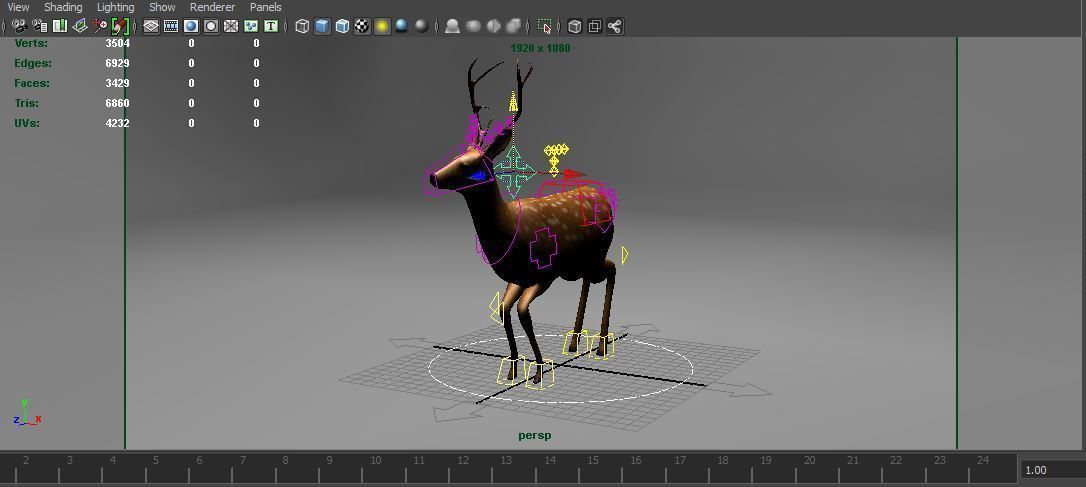 Cute Deer Rigged Low-poly 3D model_17