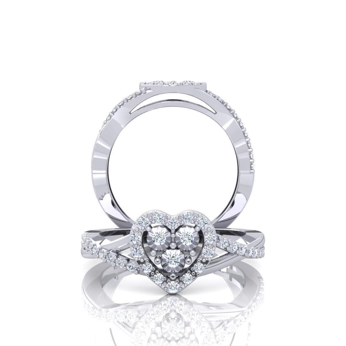 Heart Ring 3D print model_8